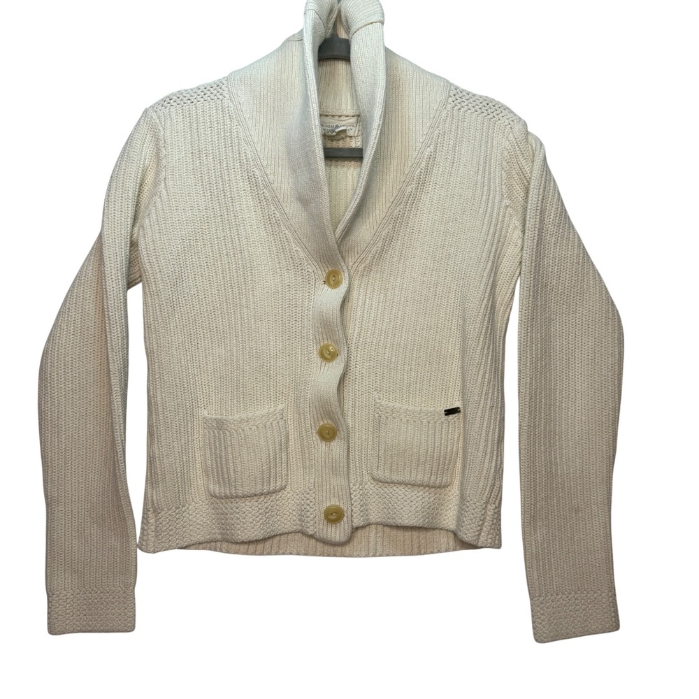 DENIM‎ & SUPPLY RALPH LAUREN Cream Shawl Collar Cardigan Sweater M M Cotton